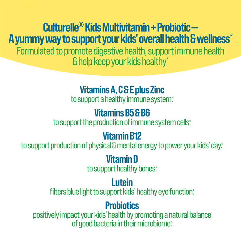 Culturelle® Kids Multivitamin + Probiotic Gummies with Lutein